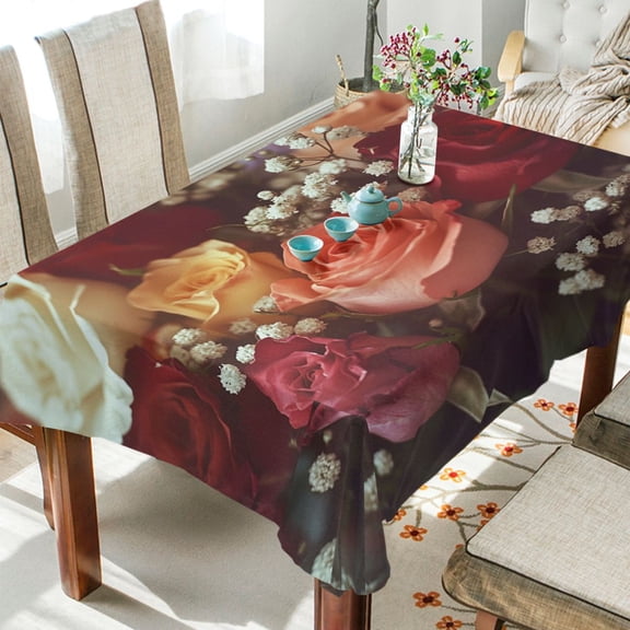 BZSMCE Square Tablecloth Roar Of Color Pattern Tableclothes