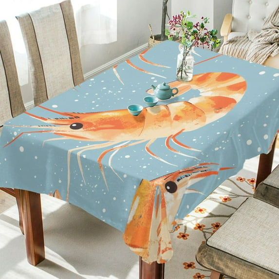 BZSMCE Square Tablecloth Shrimp Pattern Pattern Tableclothes