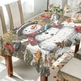 thumbnail image 1 of YAZAOO Square Tablecloth Snowman with Parrot Pattern Tableclothes, 1 of 9