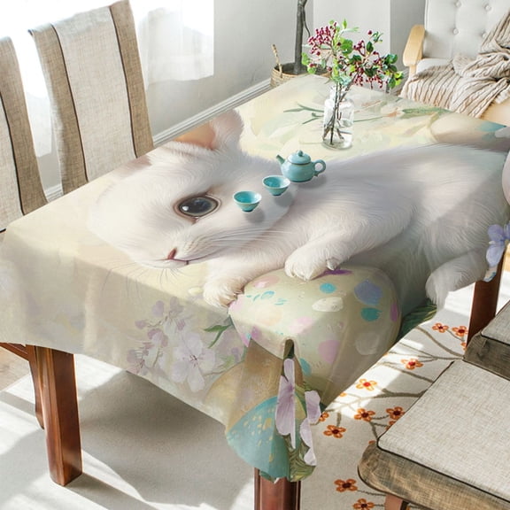 BZSMCE Square Tablecloth Springtime Bunny Joy Pattern Tableclothes