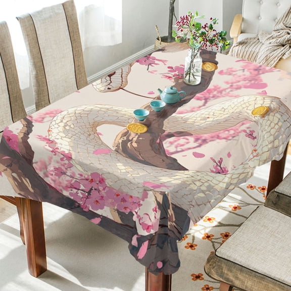 BZSMCE Square Tablecloth Springtime Jewels Pattern Tableclothes