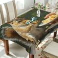 thumbnail image 1 of BZSMCE Square Tablecloth Squirrel Eatting on The Table Pattern Tableclothes, 1 of 9
