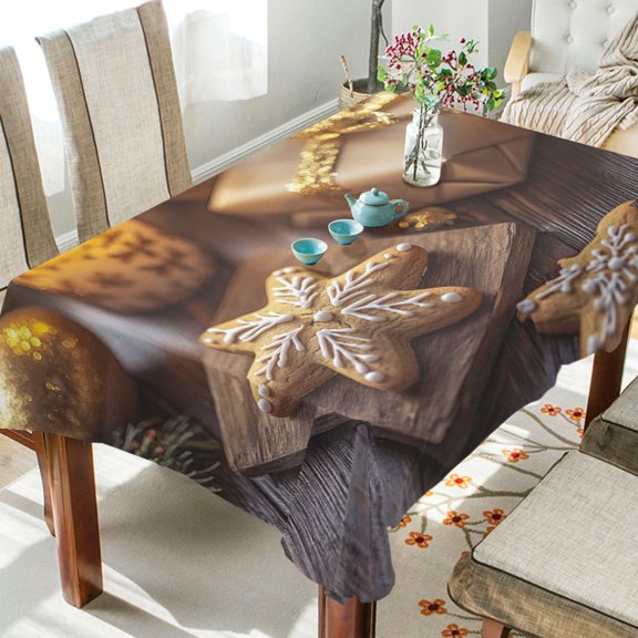 BZSMCE Square Tablecloth Star Cookike Gift Pattern Tableclothes