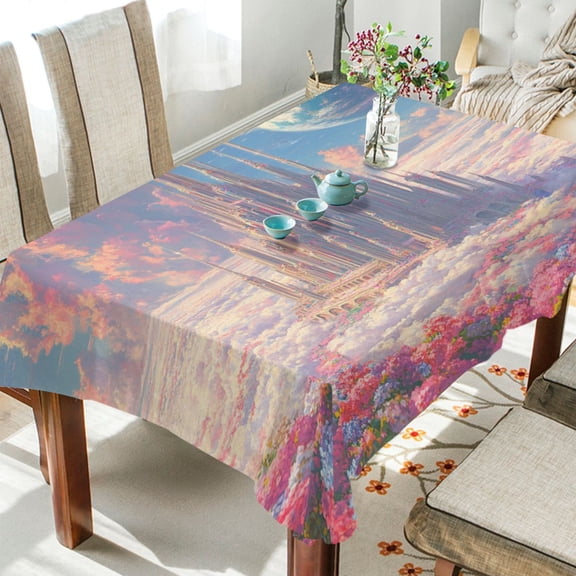 BZSMCE Square Tablecloth Starlit Kingdom Pattern Tableclothes