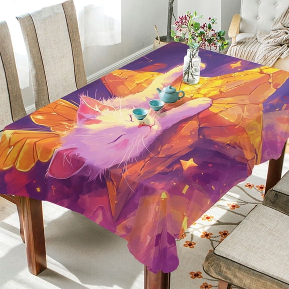 BZSMCE Square Tablecloth Starlit Slumber Pattern Tableclothes