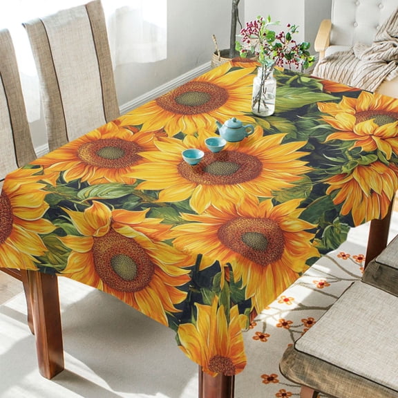 BZSMCE Square Tablecloth Sunflower Pattern Tableclothes