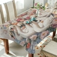 thumbnail image 1 of BZSMCE Square Tablecloth Swan Serenade in Floral Dream Pattern Tableclothes, 1 of 9