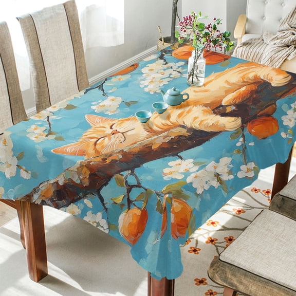 BZSMCE Square Tablecloth Sweet Dreams in Citrus Pattern Tableclothes