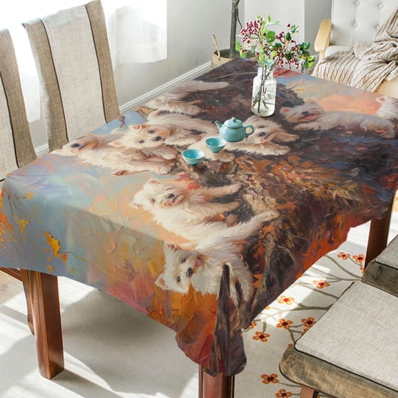 BZSMCE Square Tablecloth Tree-climbing Cuties Pattern Tableclothes
