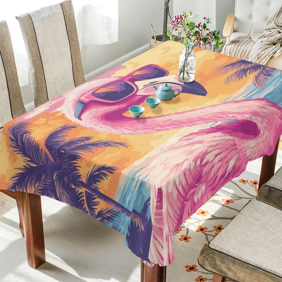 BZSMCE Square Tablecloth Tropical Glam Pattern Tableclothes