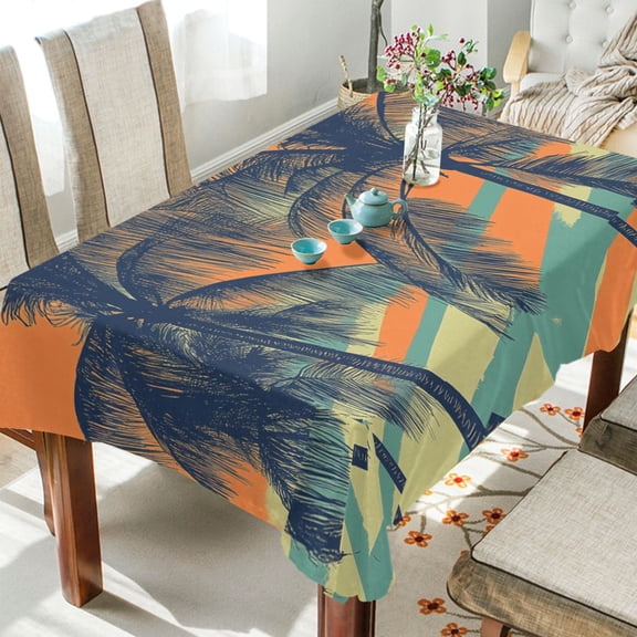 BZSMCE Square Tablecloth Tropical Serenity Pattern Tableclothes