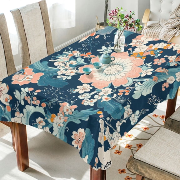 BZSMCE Square Tablecloth Vibrant Floral Elegance Pattern Tableclothes
