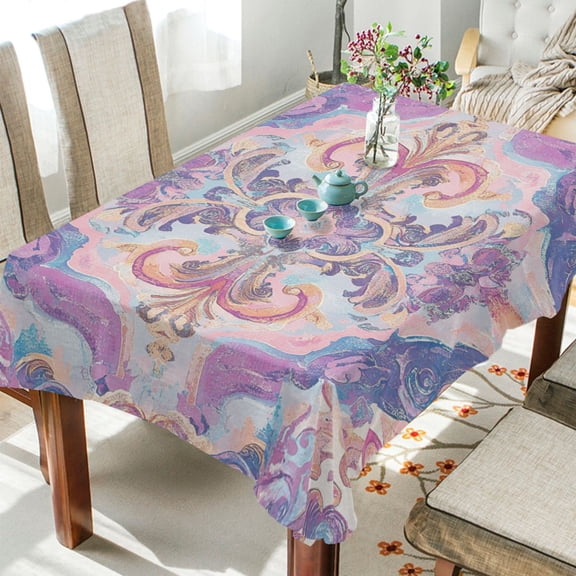BZSMCE Square Tablecloth Whimsical Harmony Pattern Tableclothes