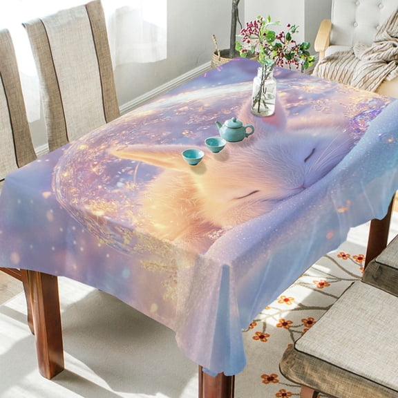 BZSMCE Square Tablecloth Winter Sanctuary Pattern Tableclothes