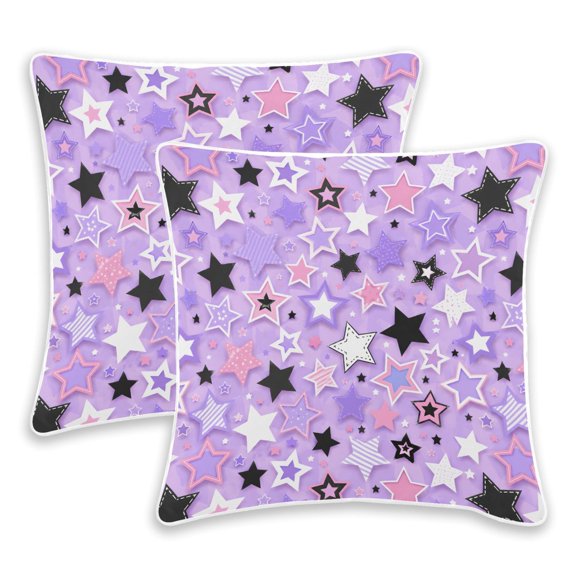 BZSMCE Stars Throw Pillow Covers Set of 2 Decorative Pillow Cases Covers for Sofa Bed Living Room