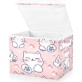 thumbnail image 1 of BZSMCE Storage Bin Cube Organizer Basket with Flip-Top Lid Whisker Wonderland Printed, 1 of 7