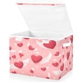 thumbnail image 1 of BZSMCE Storage Bin Cube Organizer Basket with Flip-Top Lid Winged Heart Whispers Printed, 1 of 7