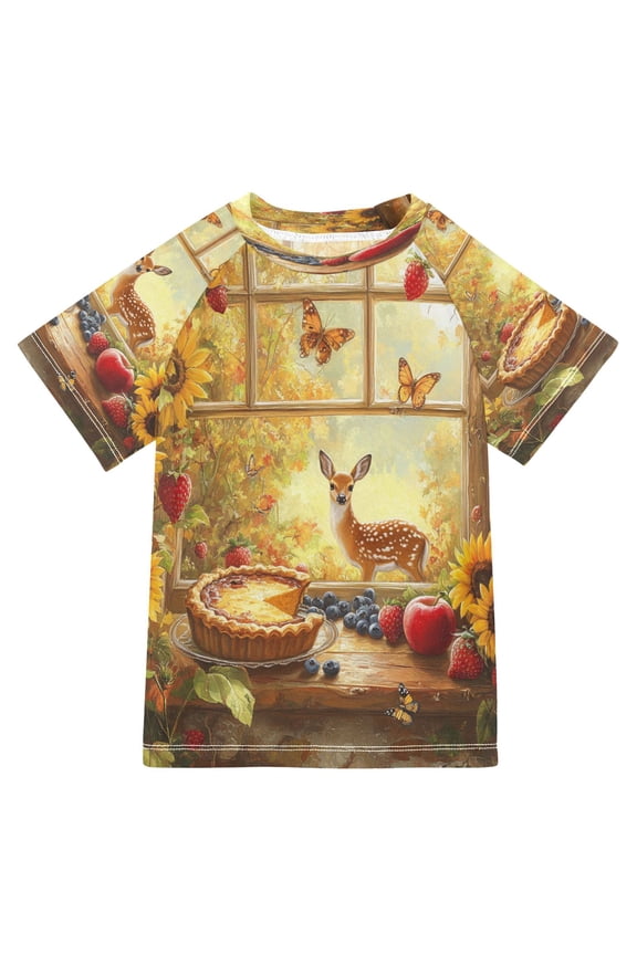 Summer T-shirt Sunscreen Autumn's Embrace by The Window Pattern Swim Tops