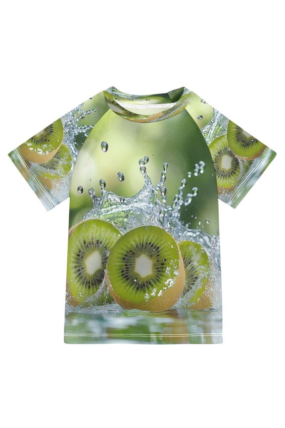 Summer T-shirt Sunscreen Kiwi Fall Into Water Pattern Swim Tops