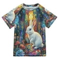thumbnail image 1 of BZSMCE Summer T-shirt Sunscreen Mystical Garden Rabbit Pattern Swim Tops, 1 of 6