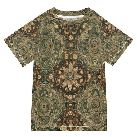 BZSMCE Summer T-shirt Sunscreen Organic Symmetry Pattern Swim Tops