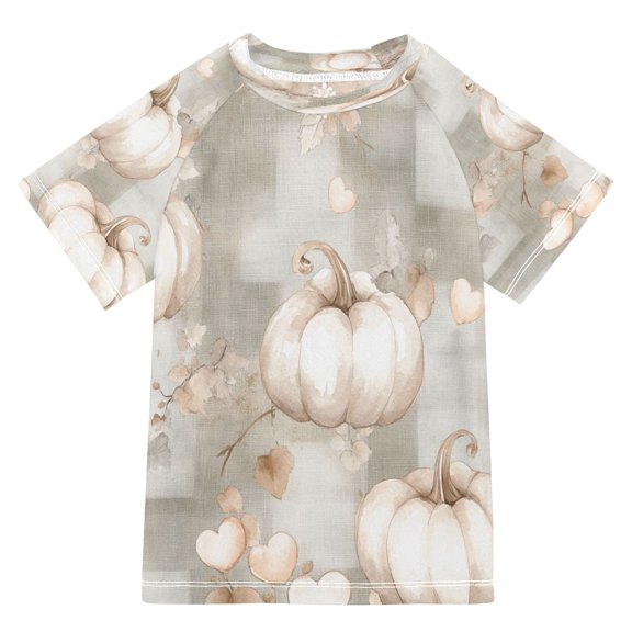 BZSMCE Summer T-shirt Sunscreen Soft Cream Pumpkin Elegance Pattern Swim Tops