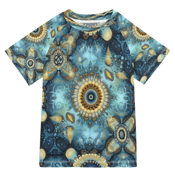 BZSMCE Summer T-shirt Sunscreen Spirals Of Serenity Pattern Swim Tops