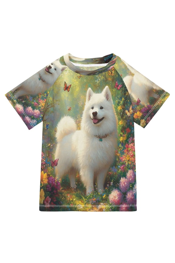 Summer T-shirt Sunscreen Whimsical Canine Bliss Pattern Swim Tops