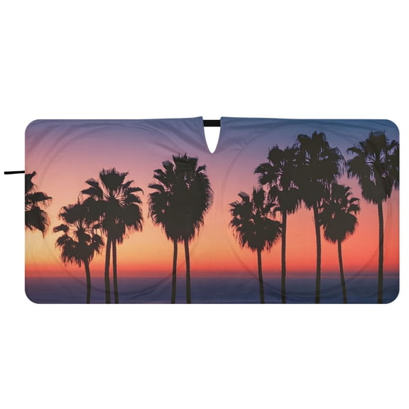 BZSMCE Sunset Seaside Shade Foldable UV Protection for Car SUV Truck 59" x 30"/62" x 32"