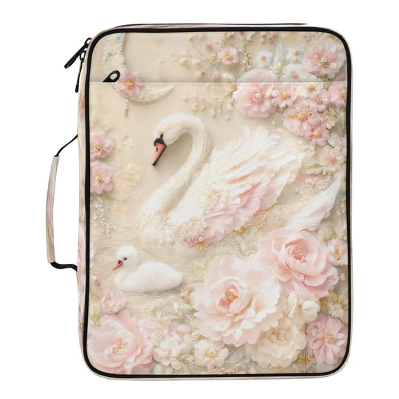 BZSMCE Swan Garden Pattern Water-Resistant Filing Folder Binder Organizer Keeper 1.2 Inch 3-Ring 7-Pocket Expanding File