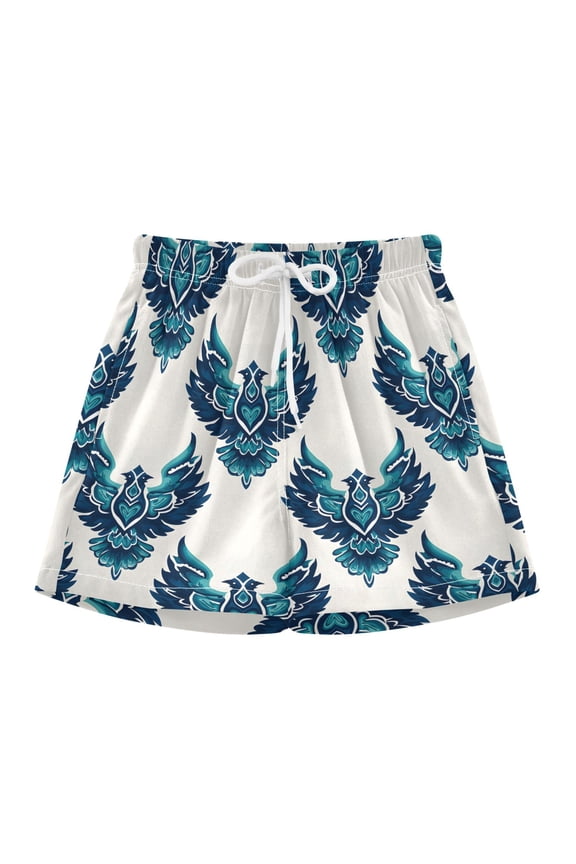 BZSMCE Swim Shorts An Eagle Mascot Wit Pattern For Quick-Dry Shorts With Anti-Chafe Liner