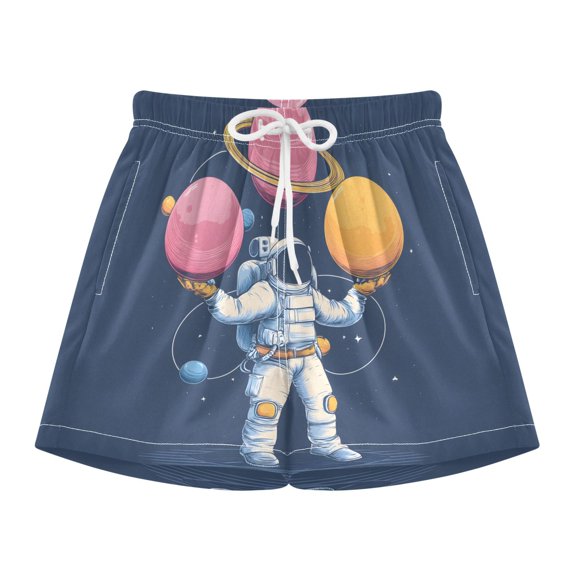 BZSMCE Swim Shorts Astronaut Planet For Quick-Dry Shorts With Anti-Chafe Liner