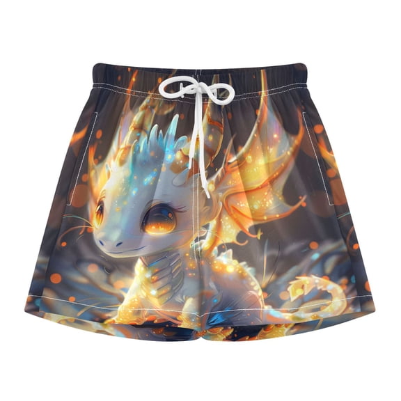 BZSMCE Swim Shorts Axolotl Gold Blue For Quick-Dry Shorts With Anti-Chafe Liner
