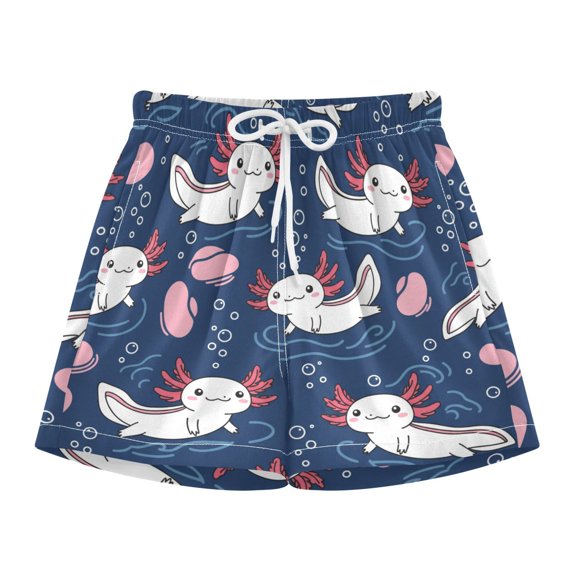 BZSMCE Swim Shorts Axolotls Blue For Quick-Dry Shorts With Anti-Chafe Liner