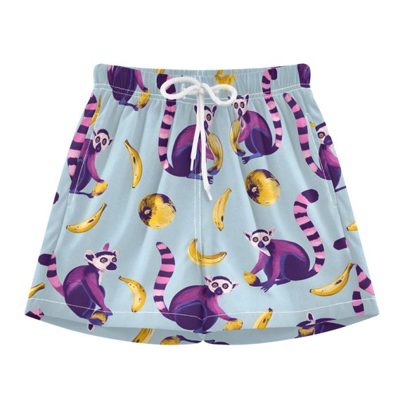 BZSMCE Swim Shorts Banana Pattern For Quick-Dry Shorts With Anti-Chafe Liner