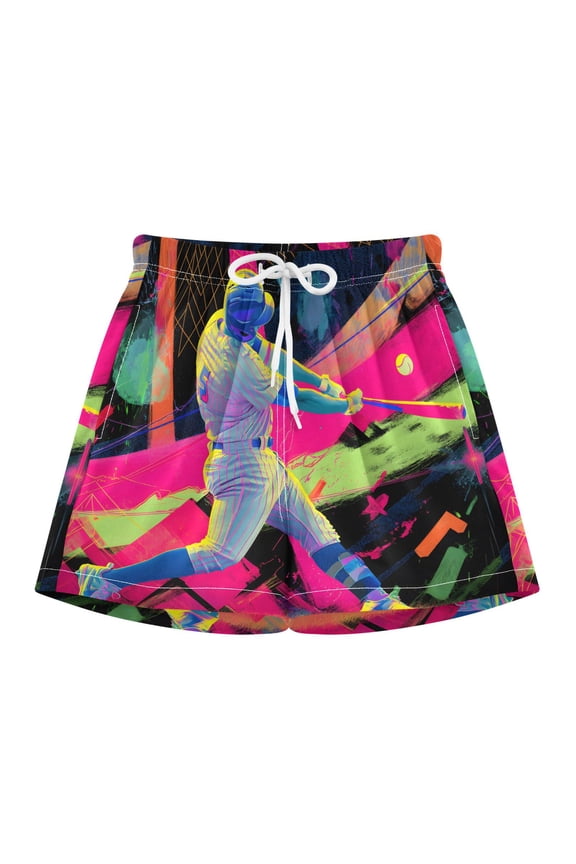 BZSMCE Swim Shorts Baseball Player For Quick-Dry Shorts With Anti-Chafe Liner