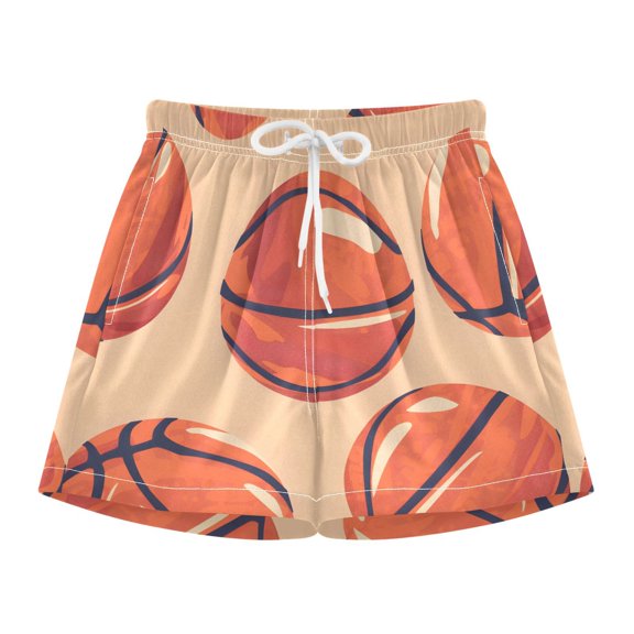 BZSMCE Swim Shorts Basketball Pattern For Quick-Dry Shorts With Anti-Chafe Liner