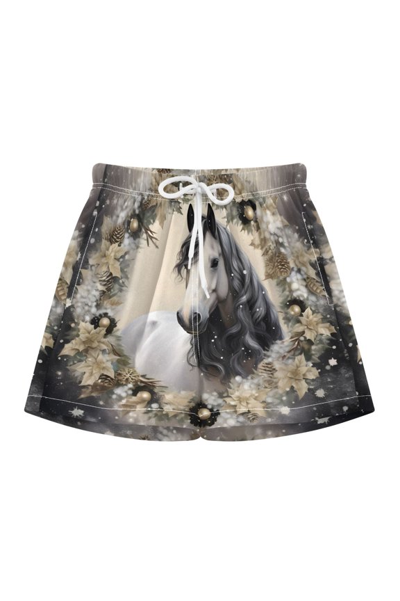 BZSMCE Swim Shorts Beautiful Horse For Quick-Dry Shorts With Anti-Chafe Liner