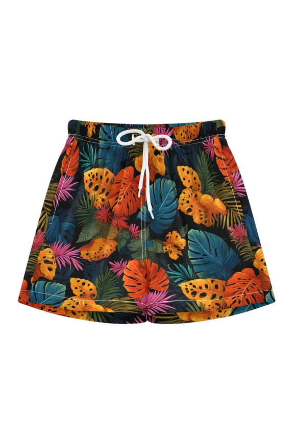 BZSMCE Swim Shorts Beautiful Turtle Back Leaf Pattern For Quick-Dry Shorts With Anti-Chafe Liner