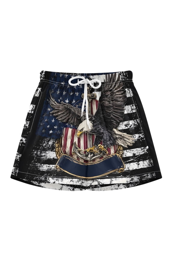 BZSMCE Swim Shorts Black Eagle For Quick-Dry Shorts With Anti-Chafe Liner