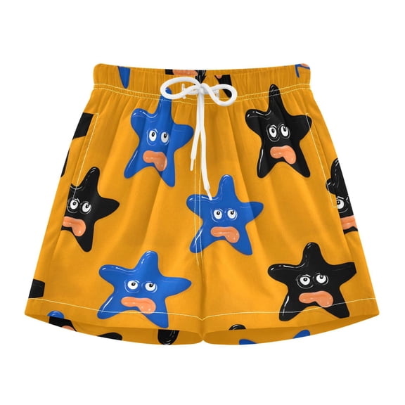 BZSMCE Swim Shorts Blue Starfish Pattern For Quick-Dry Shorts With Anti-Chafe Liner