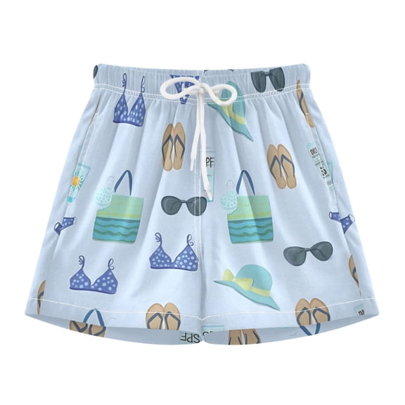 BZSMCE Swim Shorts Blue Swimsuit Pattern For Quick-Dry Shorts With Anti-Chafe Liner