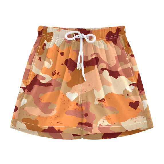 BZSMCE Swim Shorts Camouflage Heart Pattern For Quick-Dry Shorts With ...