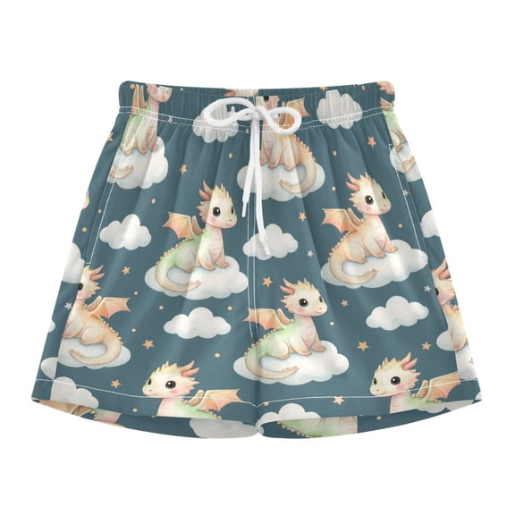 BZSMCE Swim Shorts Cartoon Dragon For Quick-Dry Shorts With Anti-Chafe Liner