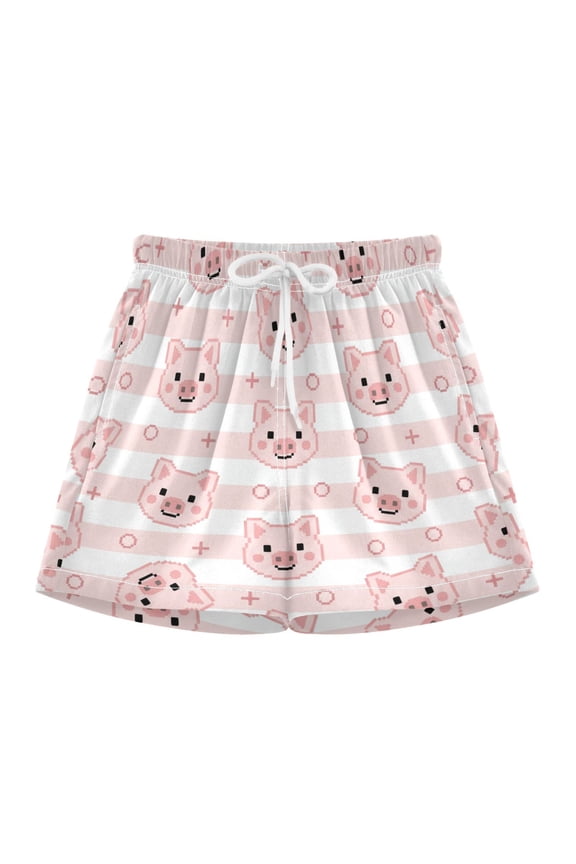 BZSMCE Swim Shorts Cartoon Pig For Quick-Dry Shorts With Anti-Chafe Liner