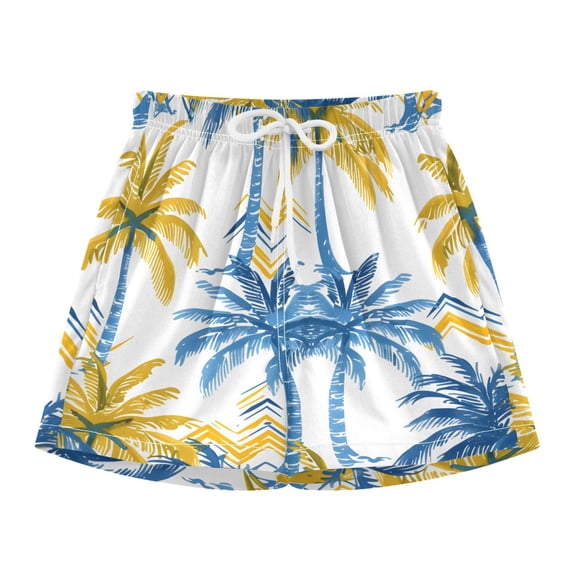 BZSMCE Swim Shorts Coconut Tree For Quick-Dry Shorts With Anti-Chafe Liner
