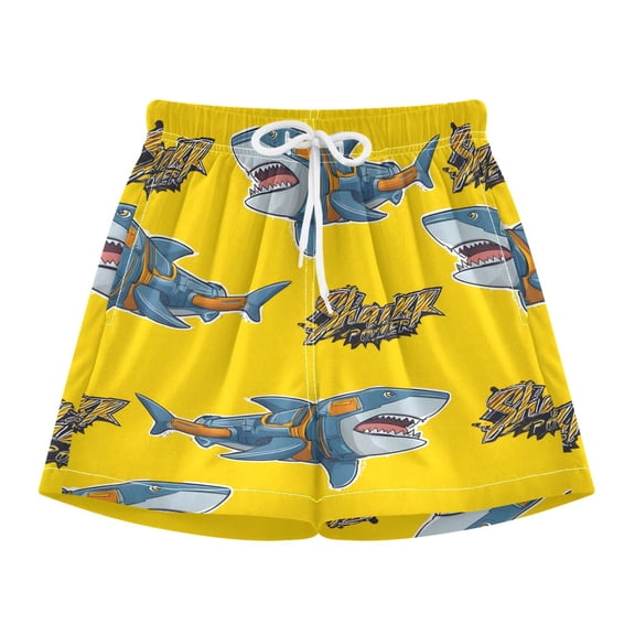 BZSMCE Swim Shorts Cool Shark Pattern For Quick-Dry Shorts With Anti-Chafe Liner