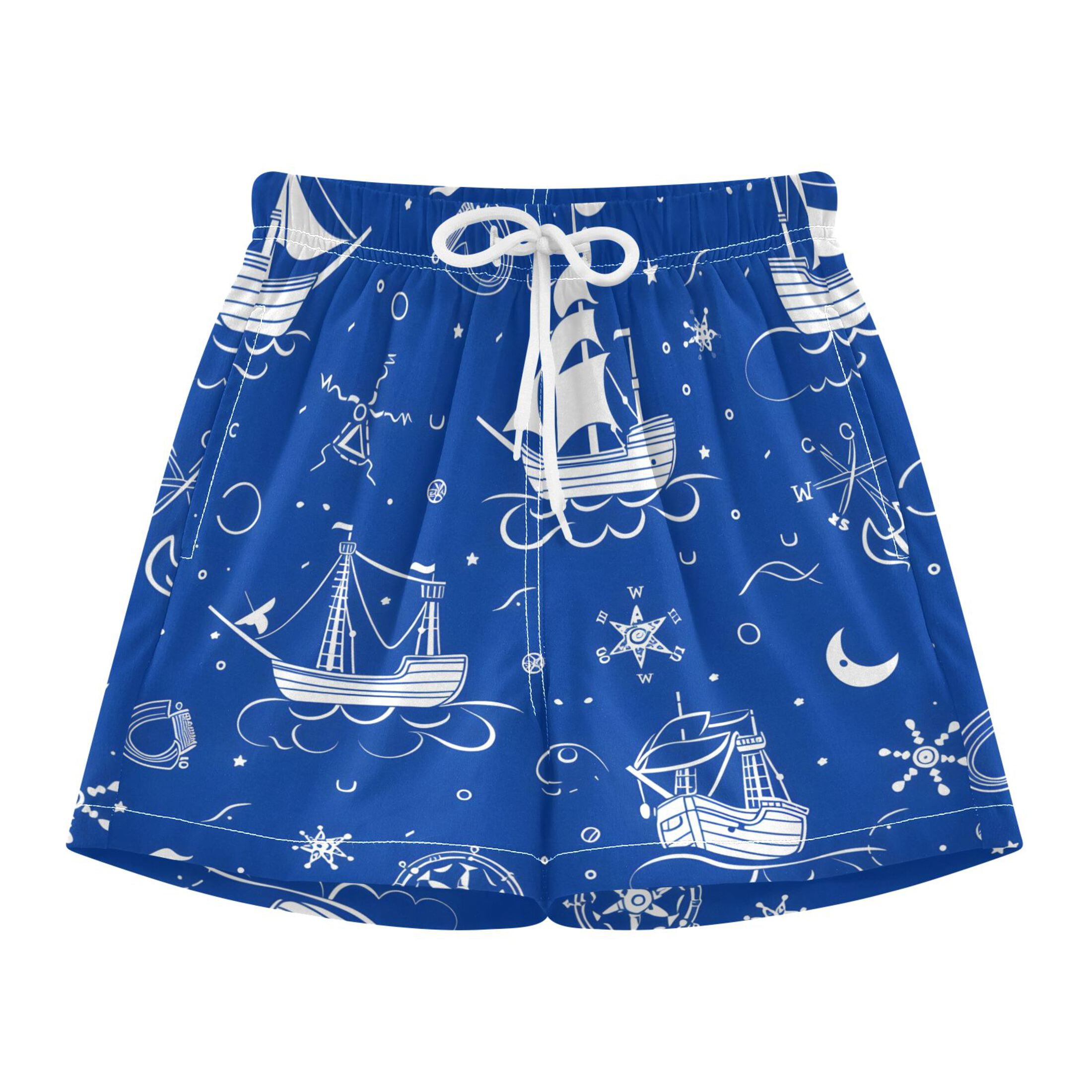 BZSMCE Swim Shorts Cruiser Rudder Pattern For Quick-Dry Shorts With ...