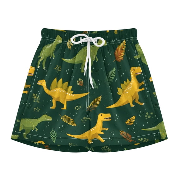BZSMCE Swim Shorts Cute Dinosaur Pattern For Quick-Dry Shorts With Anti-Chafe Liner
