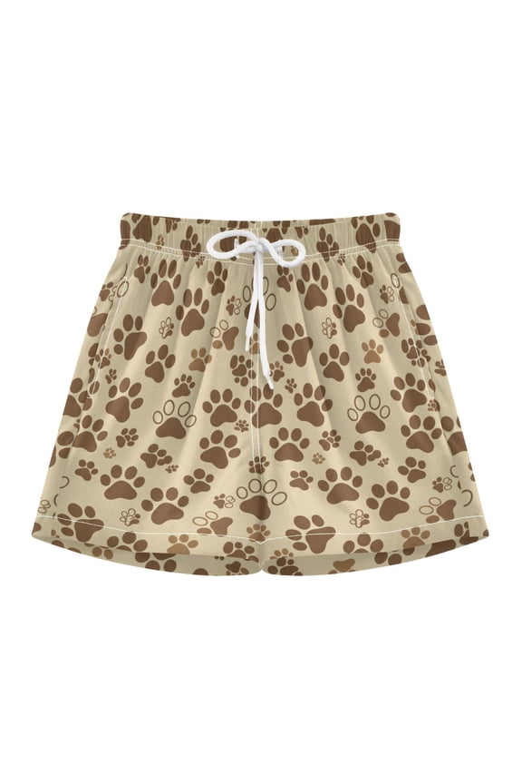 BZSMCE Swim Shorts Cute Dog Paws For Quick-Dry Shorts With Anti-Chafe Liner